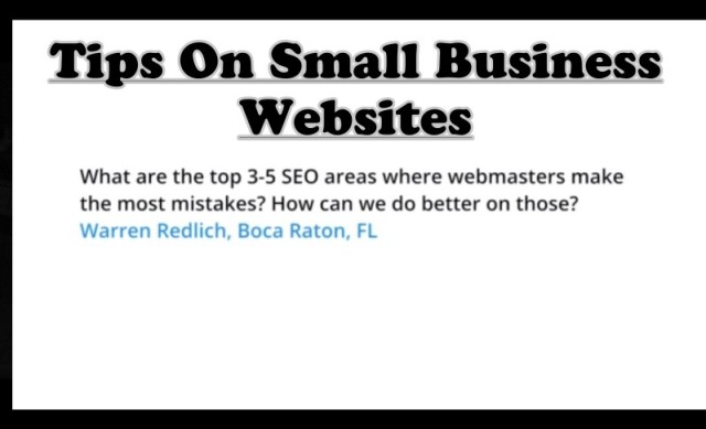 Tips On Small Business Websites